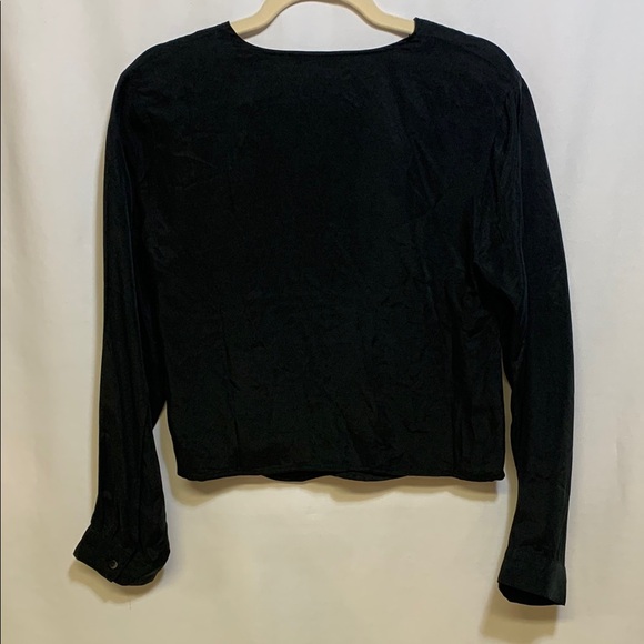 Madewell Black Ruched Long Sleeve Blouse - Picture 5 of 11
